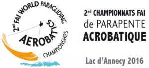 Logo championnats du monde parapente acrobatique Annecy 2016
