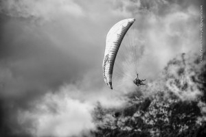 Lake Annecy France, August 28, 2014: french paragliding aerobatic championship